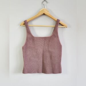 Aritzia Mauve Ribbed Tank Top